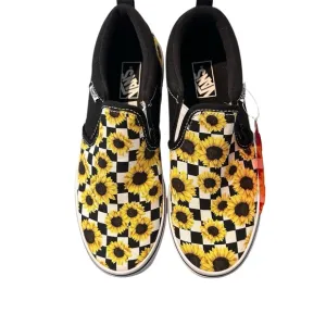Vans Girls Sunflower Checker Asher Slip On Sneakers Size 4.5 -NEW WITH TAGS‎