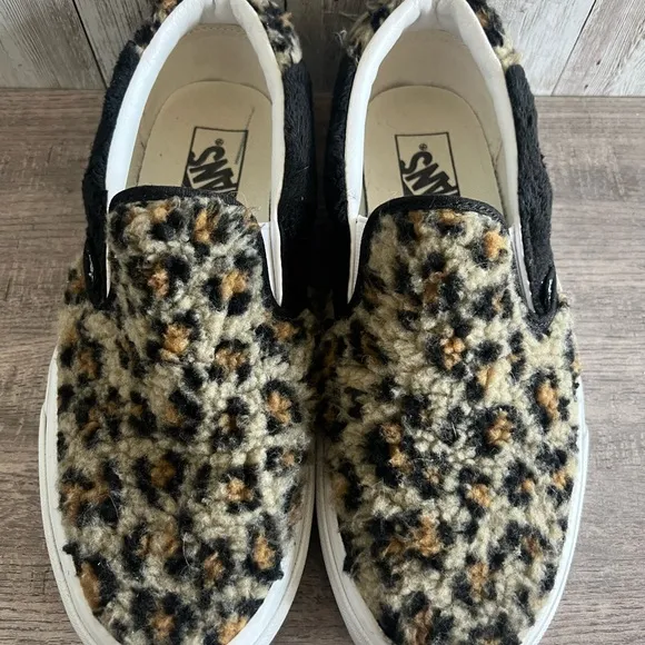 Vans Leopard Print Sherpa Slip-On 59 Sneakers 8.5