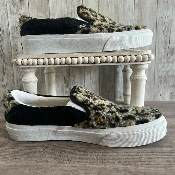 Vans Leopard Print Sherpa Slip-On 59 Sneakers 8.5