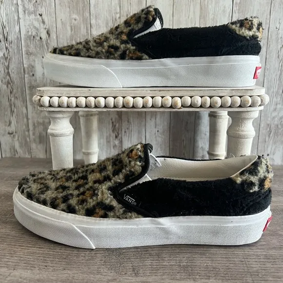 Vans Leopard Print Sherpa Slip-On 59 Sneakers 8.5