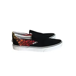 Vans Men's Classic Slip On Sneakers Sz. 12 Black NWOT Logo Flame Sneakers