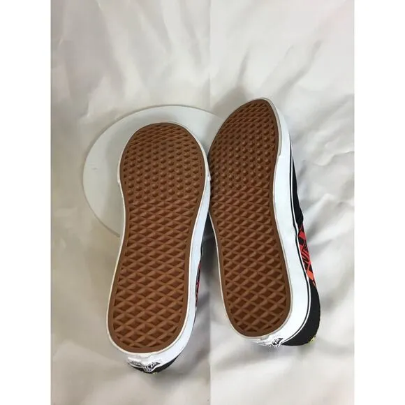 Vans Men's Classic Slip On Sneakers Sz. 12 Black NWOT Logo Flame Sneakers