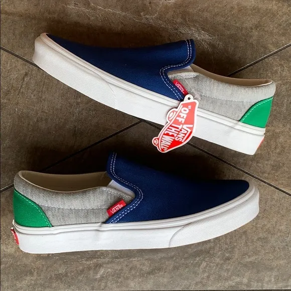 •VANS Men’s CLASSIC SLIP ON VANS COASTAL Grey/TrWht Sneakers