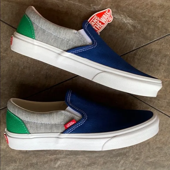 •VANS Men’s CLASSIC SLIP ON VANS COASTAL Grey/TrWht Sneakers