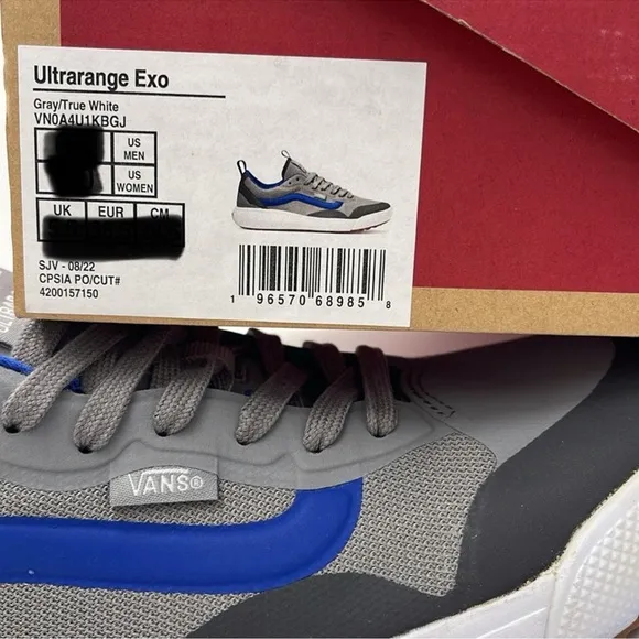 Vans Men’s Gray and Blue Sneakers Ultrarange ExoGray/True White VN0A4U1KBGJ