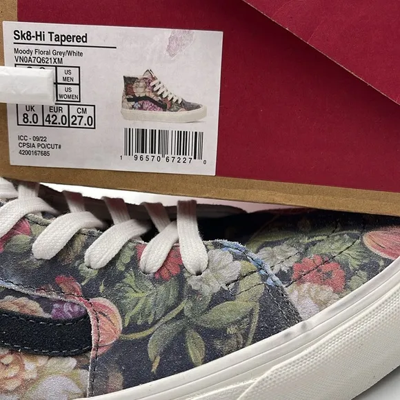 Vans Men’s Moody Floral Sk8-Hi Tapered Sneakers Grey/WhiteVN0A7Q621XM