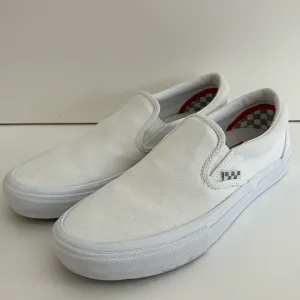 Vans Pop Cush‎ Skateboarding Low White Slip On Shoes Sneakers Mens Size 8.5 NEW