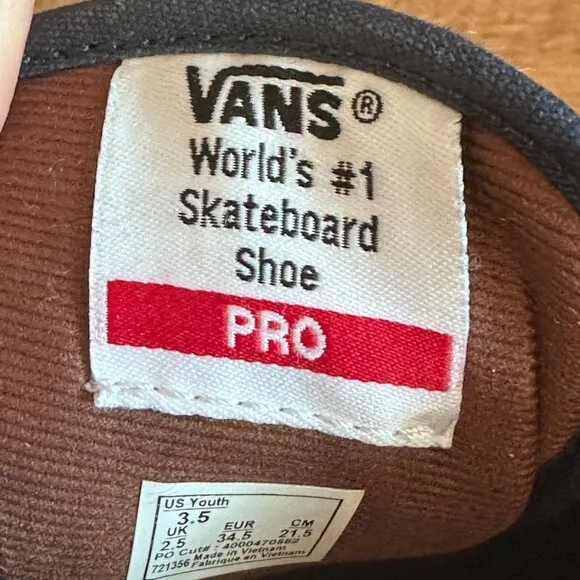Vans Pro Blue Skateboard Shoes Canvas and Suede w Gum Sole Youth Size 3.5