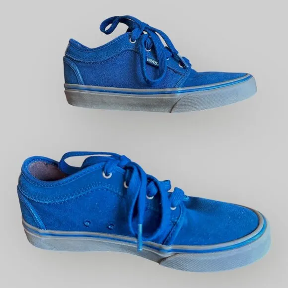 Vans Pro Blue Skateboard Shoes Canvas and Suede w Gum Sole Youth Size 3.5