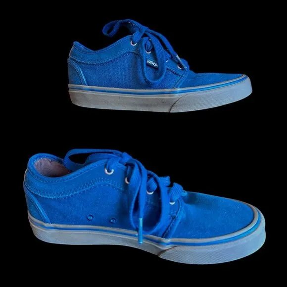 Vans Pro Blue Skateboard Shoes Canvas and Suede w Gum Sole Youth Size 3.5