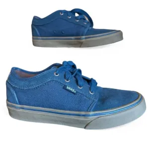 Vans Pro Blue Skateboard Shoes Canvas and Suede w Gum Sole Youth Size 3.5