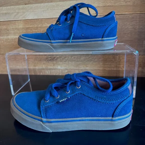 Vans Pro Blue Skateboard Shoes Canvas and Suede w Gum Sole Youth Size 3.5