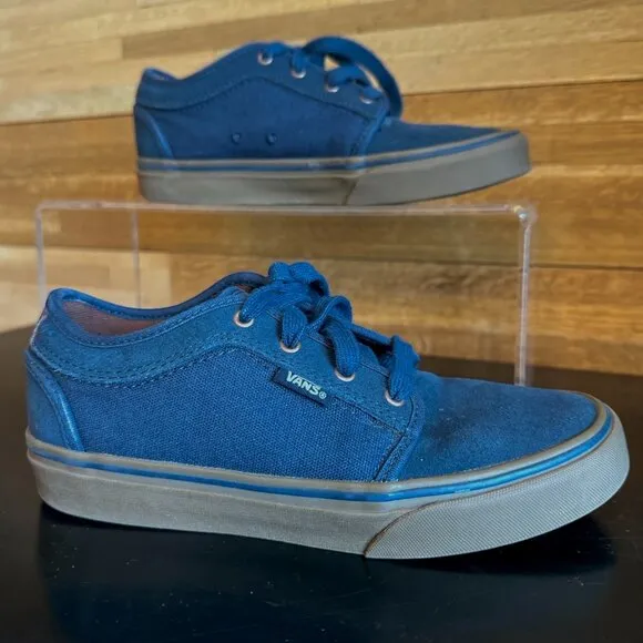 Vans Pro Blue Skateboard Shoes Canvas and Suede w Gum Sole Youth Size 3.5