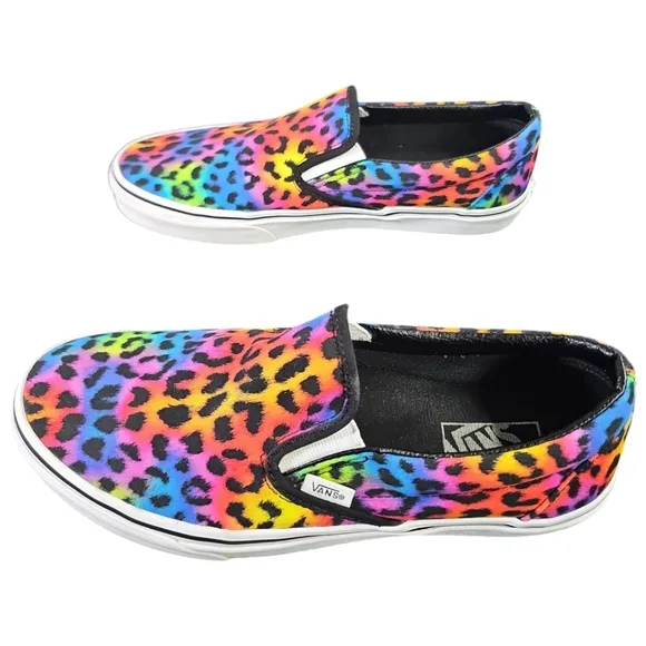 Vans Rainbow Leopard Spot Slip On Sneakers Unisex