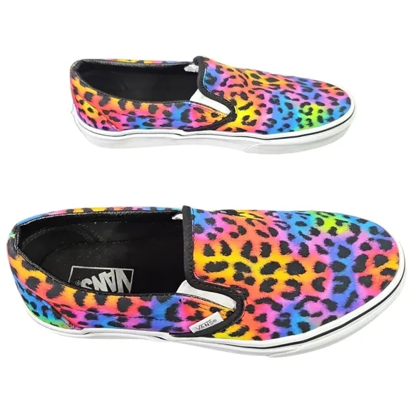 Vans Rainbow Leopard Spot Slip On Sneakers Unisex