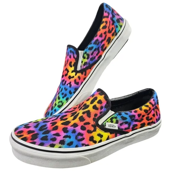 Vans Rainbow Leopard Spot Slip On Sneakers Unisex