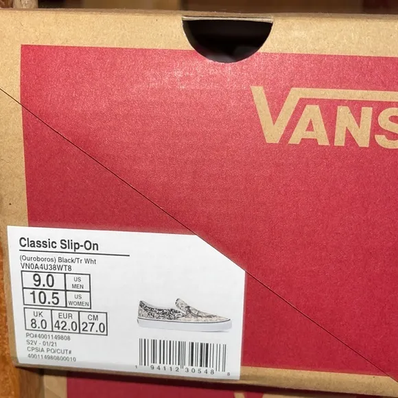 Vans rare Limited edition Ouroboros slipon sneakers men 8.5 women 10 New in Nox