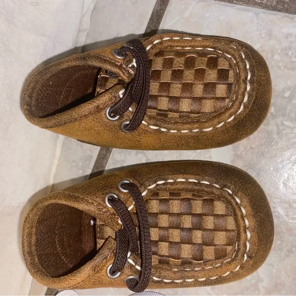 Vans Red Kids Sneakers size 2.5 &amp; brown slip on for Infants