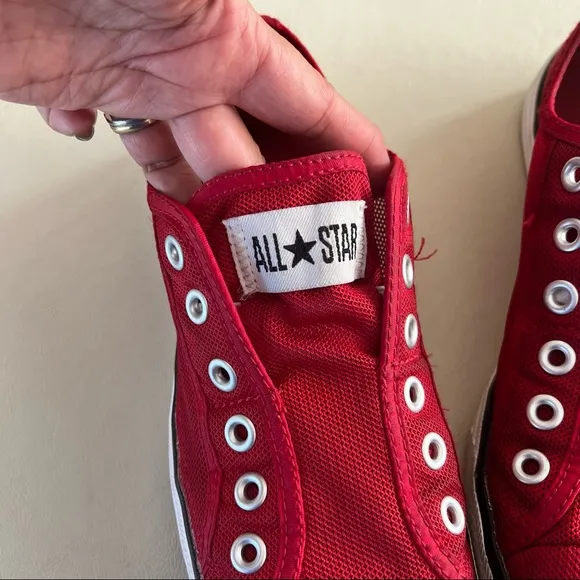 Vans Red Mesh Slip-On Sneakers