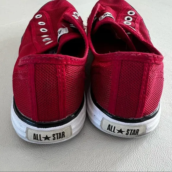Vans Red Mesh Slip-On Sneakers