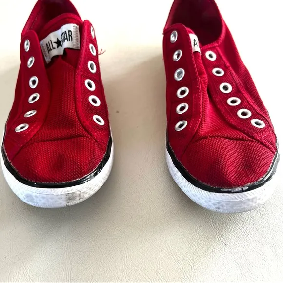 Vans Red Mesh Slip-On Sneakers