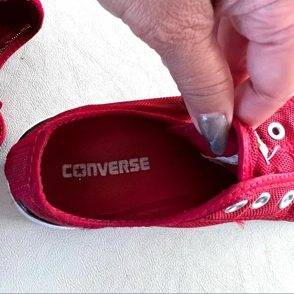 Vans Red Mesh Slip-On Sneakers