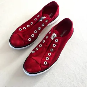 Vans Red Mesh Slip-On Sneakers