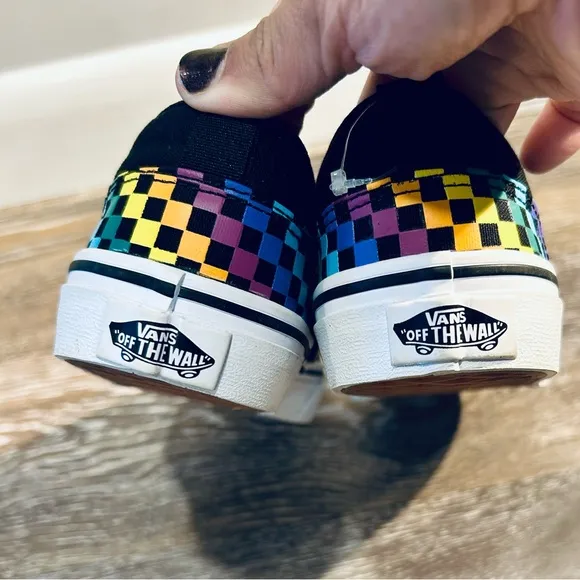 Vans size 2 multicolor slip on sneakers