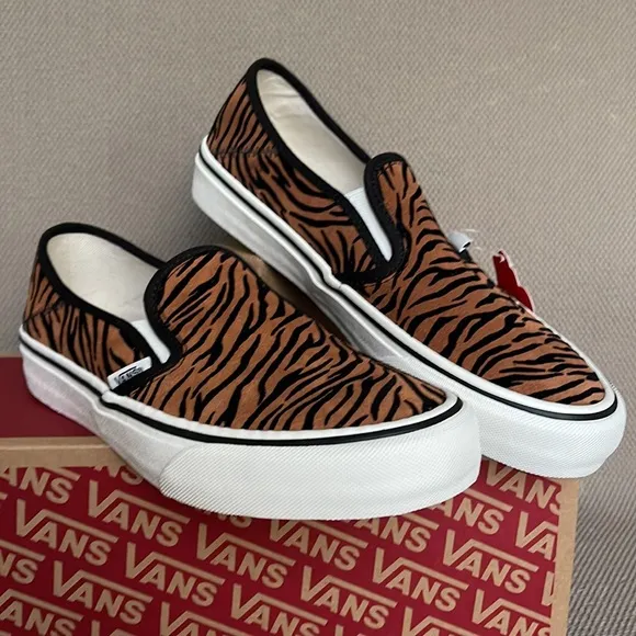 Vans Slip-On Safari Animal Stripes Black Marshmallow WMNS