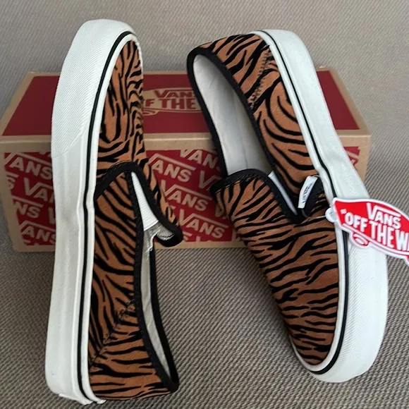 Vans Slip-On Safari Animal Stripes Black Marshmallow WMNS