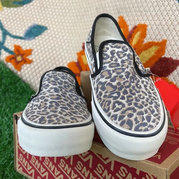Vans Slip On Sf Cheetah White Cap Gray/Black Surf WMNS sneakers