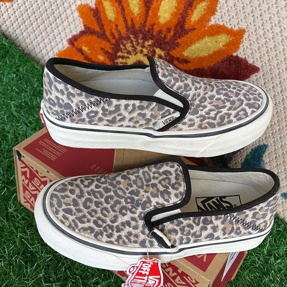 Vans Slip On Sf Cheetah White Cap Gray/Black Surf WMNS sneakers