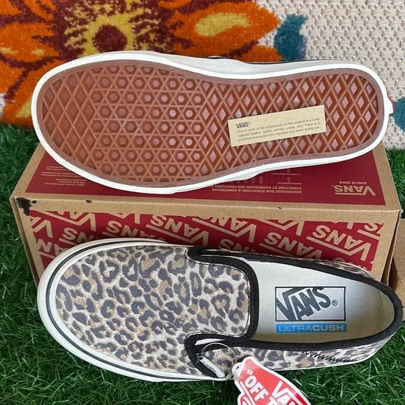 Vans Slip On Sf Cheetah White Cap Gray/Black Surf WMNS sneakers