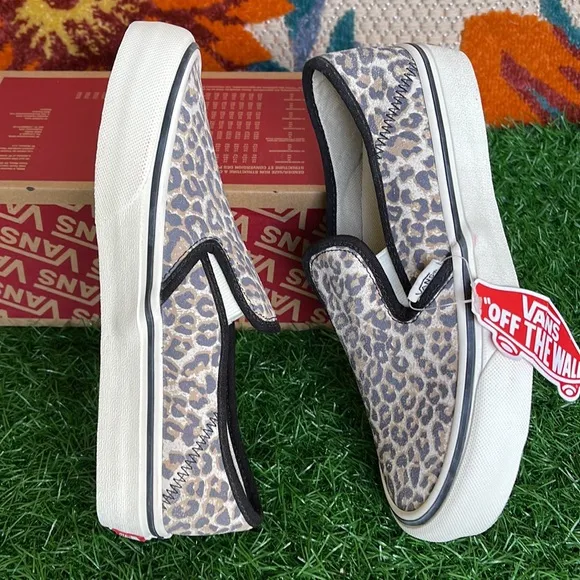 Vans Slip On Sf Cheetah White Cap Gray/Black Surf WMNS sneakers