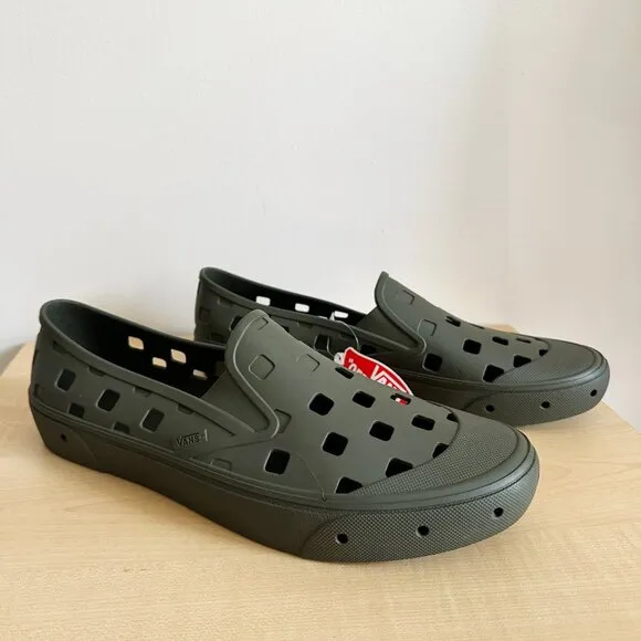 Vans Slip-On TRK Grape Leaf Army Green Sneakers Trek Slip-On Water Shoes Size 13