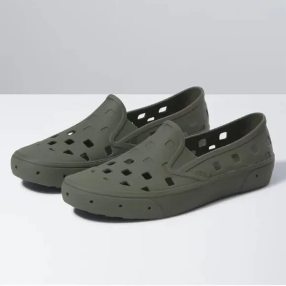 Vans Slip-On TRK Grape Leaf Army Green Sneakers Trek Slip-On Water Shoes Size 13