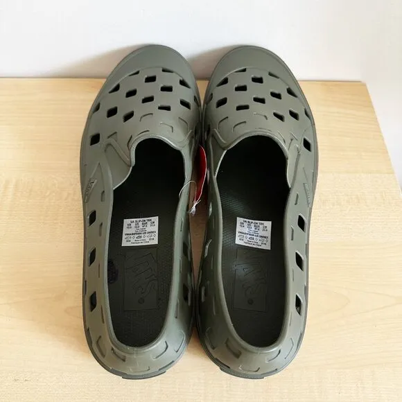 Vans Slip-On TRK Grape Leaf Army Green Sneakers Trek Slip-On Water Shoes Size 13