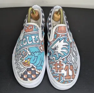 Van's Unisex Philadelphia Eagles Slip-On Sneakers Custom One Of A Kind Design