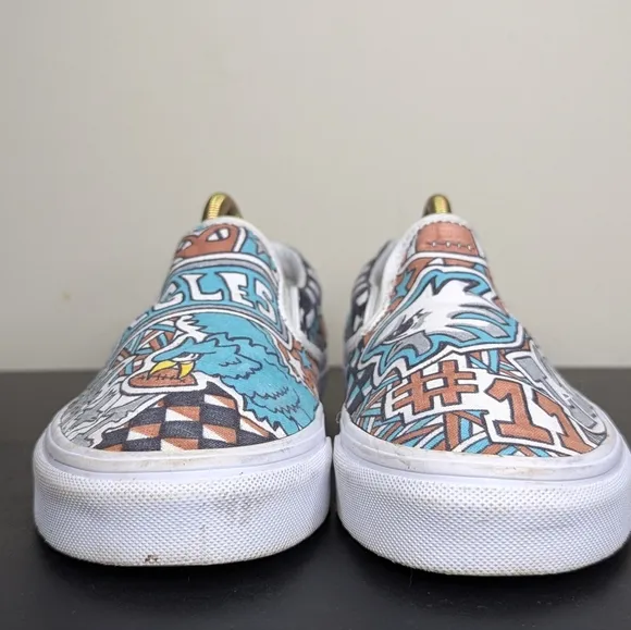 Van's Unisex Philadelphia Eagles Slip-On Sneakers Custom One Of A Kind Design