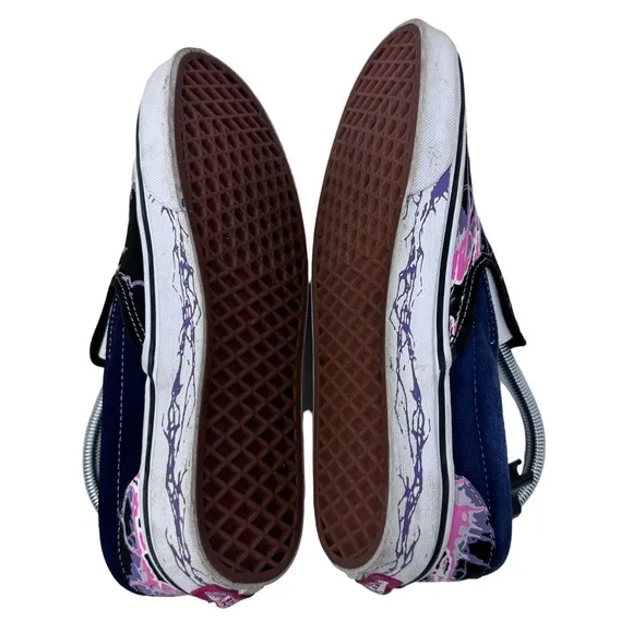 VANS Unisex Sneakers Slip On Zap Glow In Dark Skateboarding Skull‎ Black Size 9