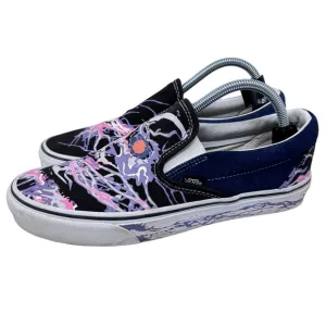 VANS Unisex Sneakers Slip On Zap Glow In Dark Skateboarding Skull‎ Black Size 9