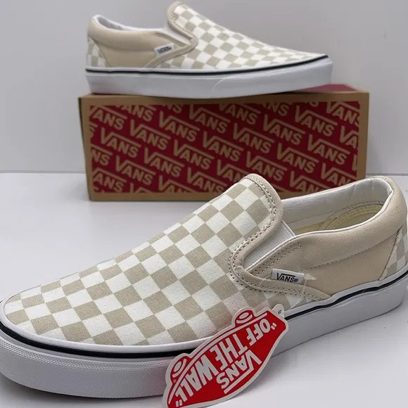 Vans WMNS Checkerboard Sneakers Classic Slip-On(Checkerboard)Trtldvtrwht