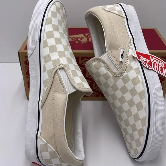 Vans WMNS Checkerboard Sneakers Classic Slip-On(Checkerboard)Trtldvtrwht