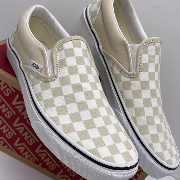 Vans WMNS Checkerboard Sneakers Classic Slip-On(Checkerboard)Trtldvtrwht