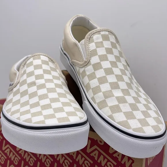 Vans WMNS Checkerboard Sneakers Classic Slip-On(Checkerboard)Trtldvtrwht