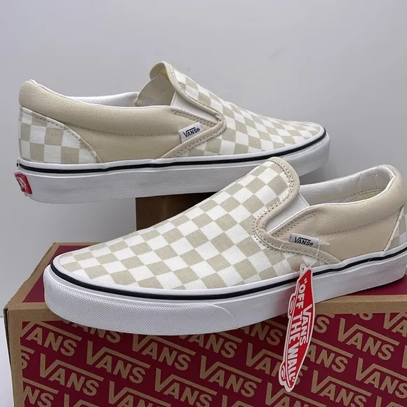 Vans WMNS Checkerboard Sneakers Classic Slip-On(Checkerboard)Trtldvtrwht