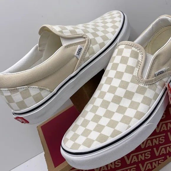 Vans WMNS Checkerboard Sneakers Classic Slip-On(Checkerboard)Trtldvtrwht