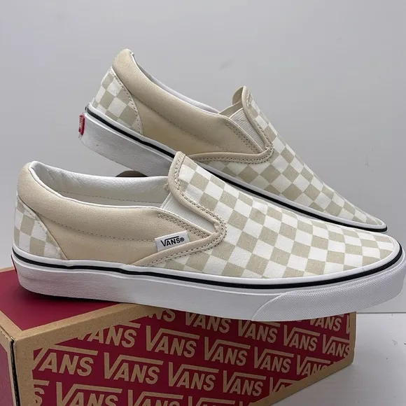 Vans WMNS Checkerboard Sneakers Classic Slip-On(Checkerboard)Trtldvtrwht