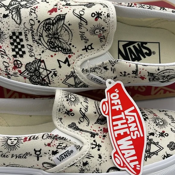 Vans WMNS Classic Slip-On Butterfly Journal Marshmallow VN0A7Q5DKIG Sneakers