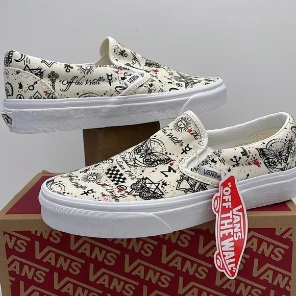 Vans WMNS Classic Slip-On Butterfly Journal Marshmallow VN0A7Q5DKIG Sneakers
